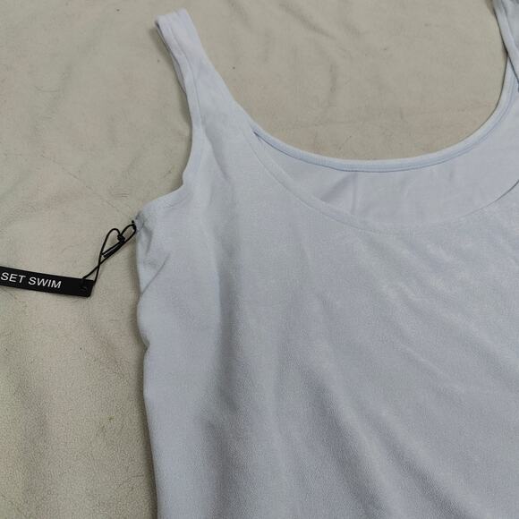 Set Active Swim Terry Tunic Cover Up Womens Large Ice Blue Scoopneck Beach‎ NWT - Picture 2 of 6